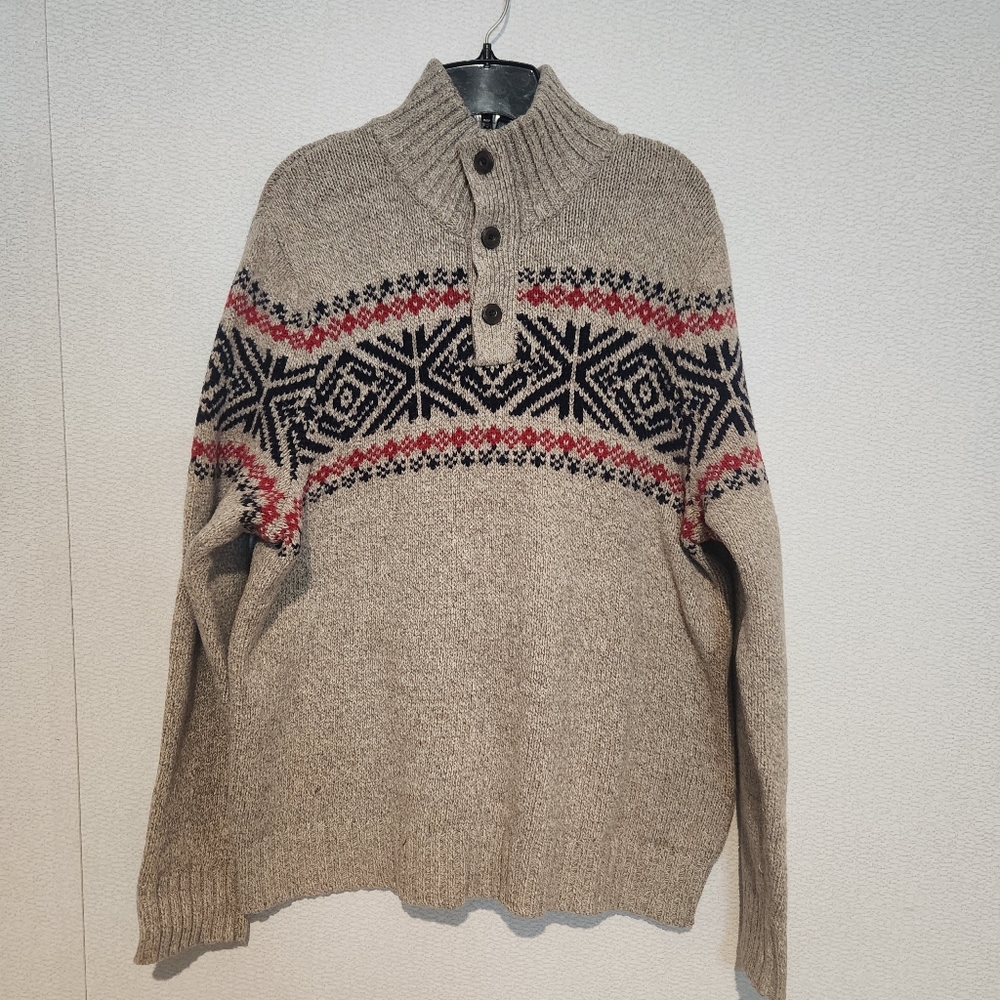 American Eagle Henley Button Front Mens Sweater Size Large Chunky Gramdpa